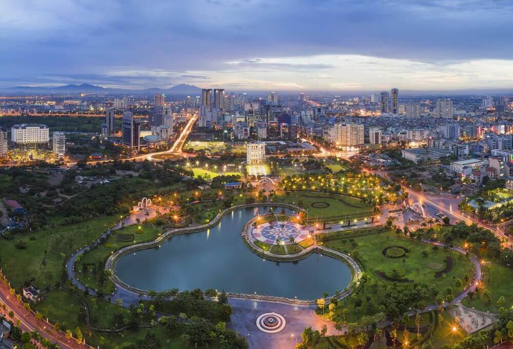 Hanoi vanuit de lucht