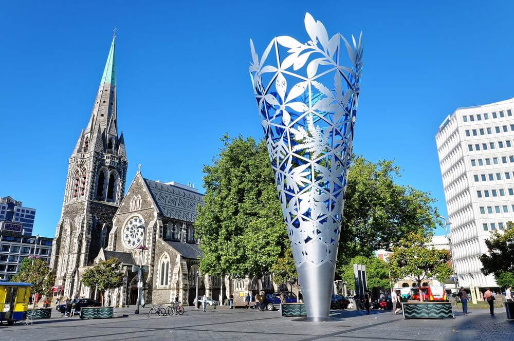 Christchurch Cathedral Square, Nieuw-Zeeland Christchurch