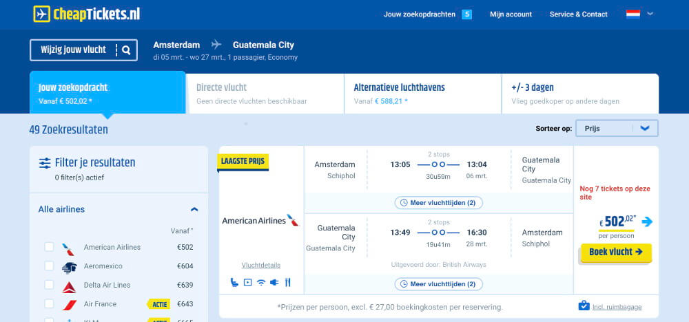 Vliegtickets Guatemala Vliegtickets Guatemala