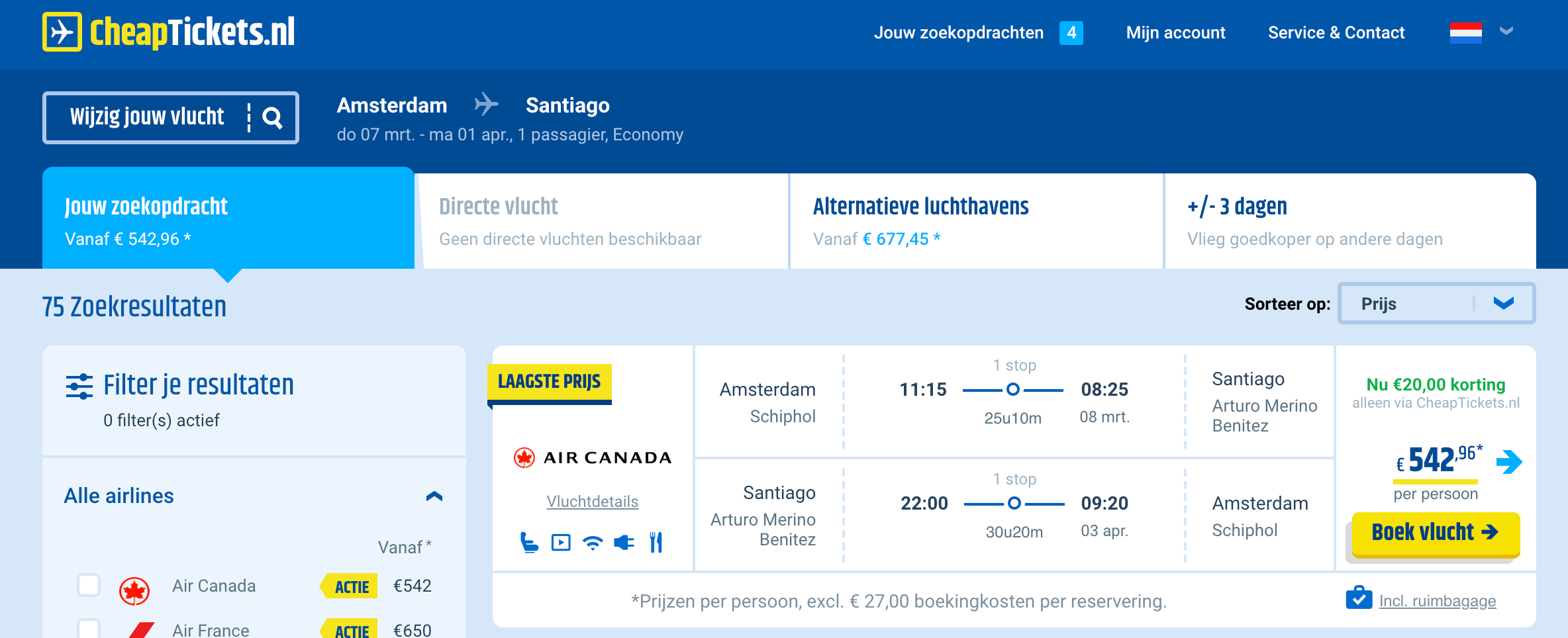 Vliegtickets naar Chili Vliegtickets naar Chili
