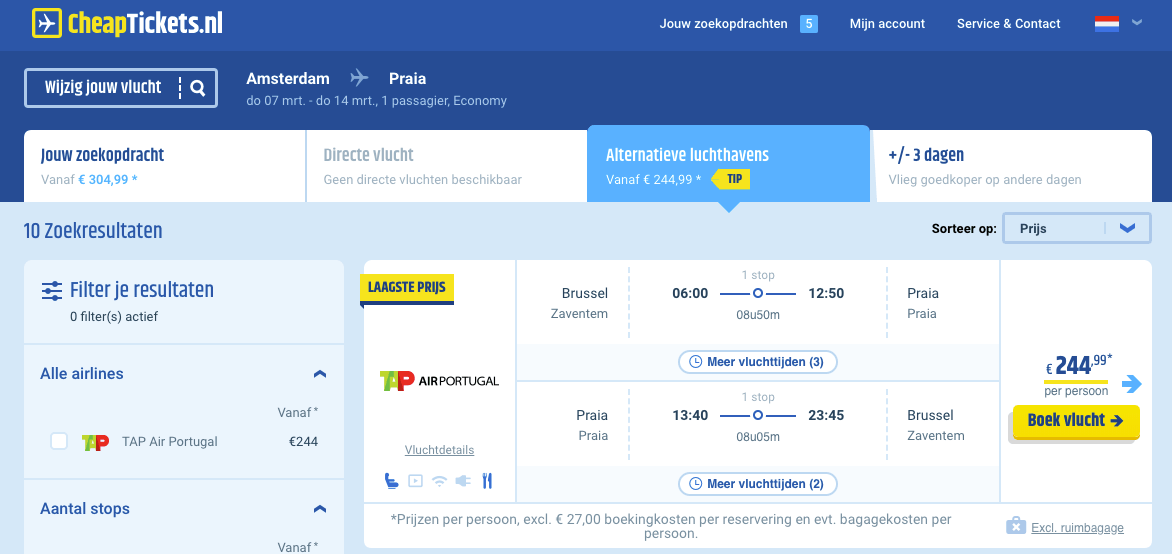 Vliegtickets naar Kaapverdie Vliegtickets naar Kaapverdie