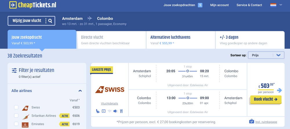 Vliegtickets Sri Lanka Vliegtickets Sri Lanka