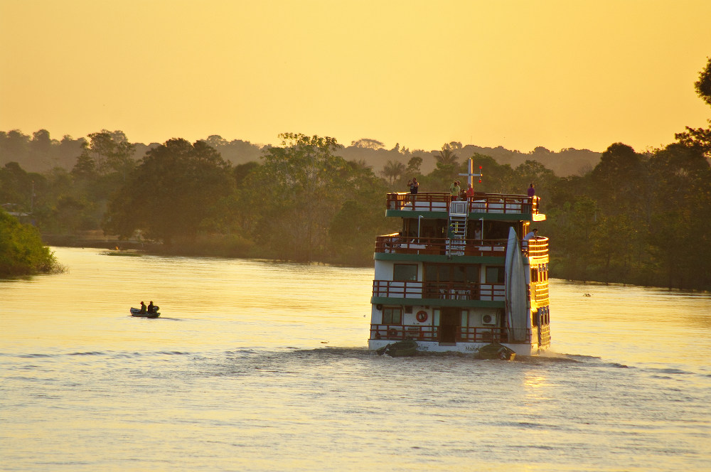 Cruise Boat On The Amazon River